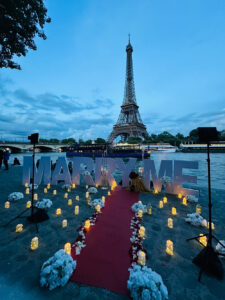 Large Luminous “Marry Me” Letters